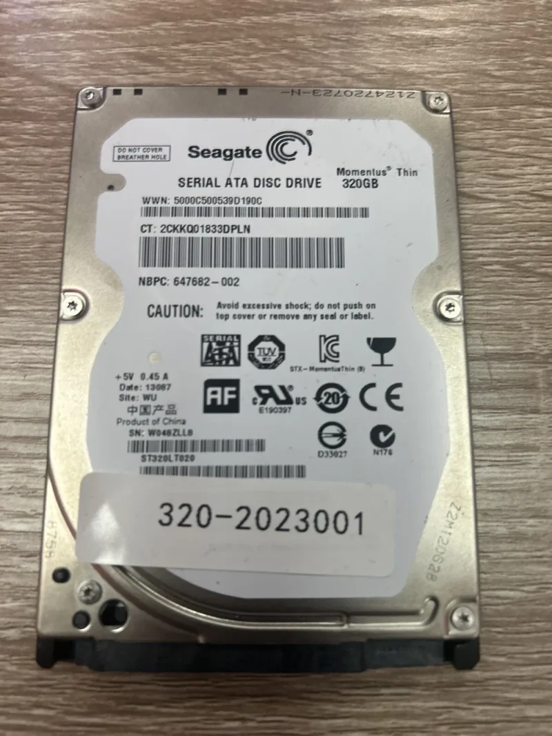 Seagate 9YG142-285 Momentus Thin 320GB 5400RPM SATA 3Gb/s 16MB Cache (CE) 2.5-Inch Hard Drive. In Stock
