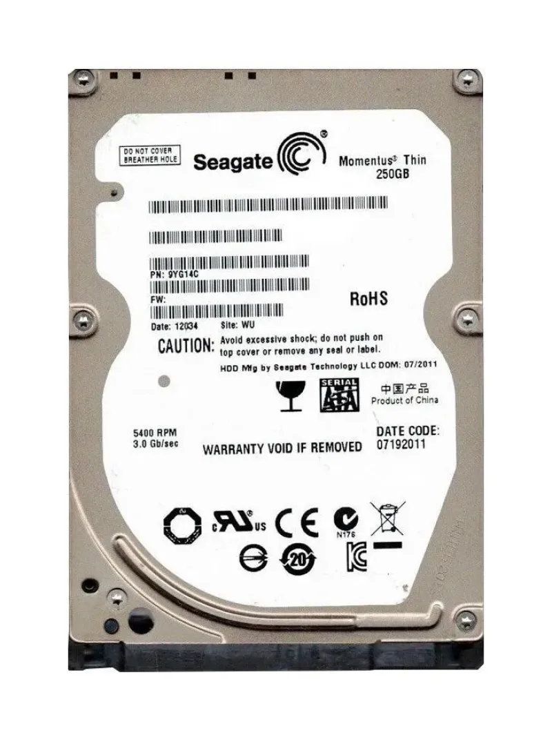 9YG14C-500 - Seagate Momentus Thin 250GB 5400RPM SATA 3Gb/s 16MB Cache (CE) 2.5-inch Hard Drive