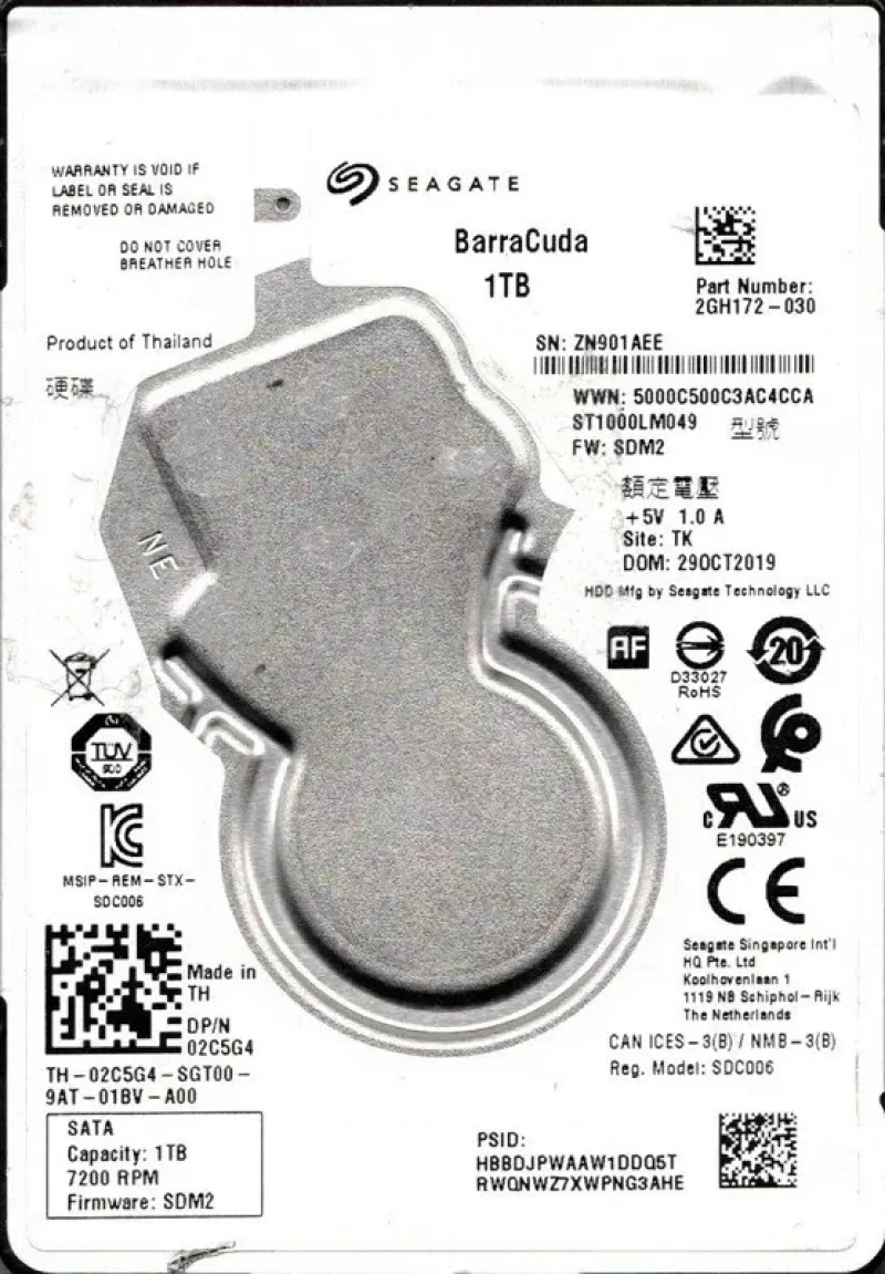 9YN162-541 - Seagate BarraCuda 1TB 7200RPM SATA 6Gb/s 64MB Cache 3.5-inch Hard Drive
