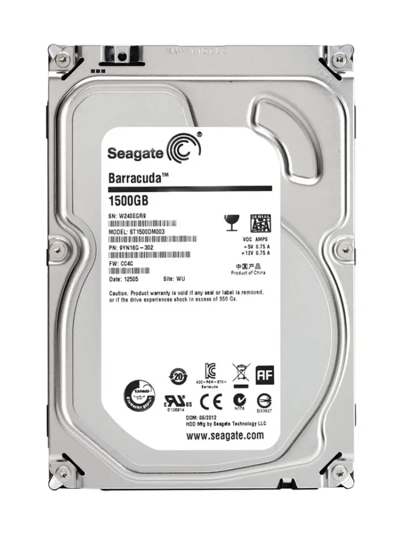 9YN16G-302 - Seagate BarraCuda 7200.14 1.5TB 7200RPM SATA 6Gb/s 64MB Cache 3.5-inch Hard Drive