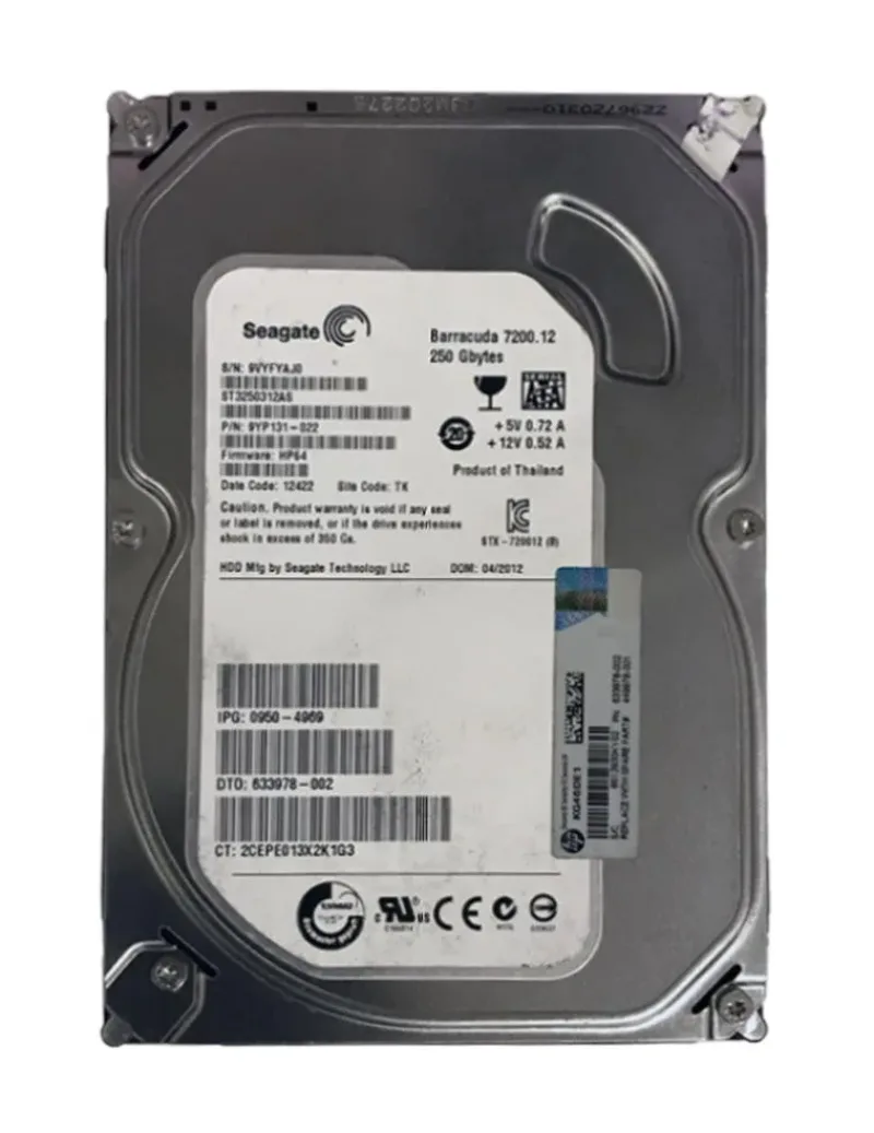 9YP131-022 - Seagate BarraCuda 250GB 7200RPM SATA 6Gb/s 8MB Cache 3.5-inch Hard Drive