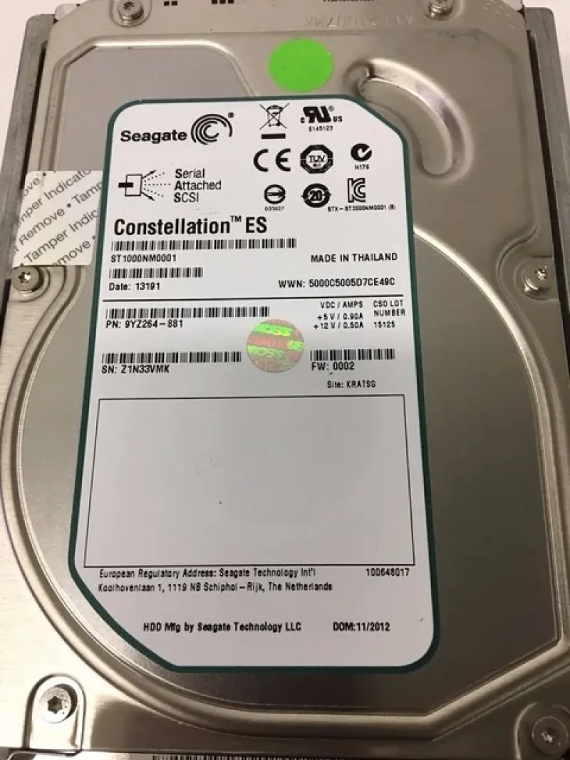 Seagate 9YZ264-881 Constellation ES Series 1TB 7200RPM SAS 6Gb/s 64MB Cache (CE) 3.5-Inch Hard Drive. In Stock