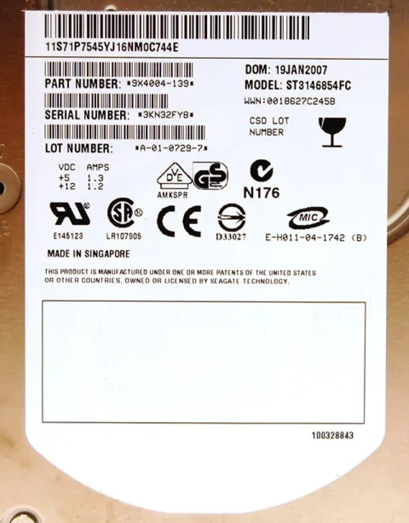 9Z2004-044 - Seagate 146.8GB 15000RPM Fibre Channel 2Gb/s 16MB Cache 3.5-inch Hard Drive