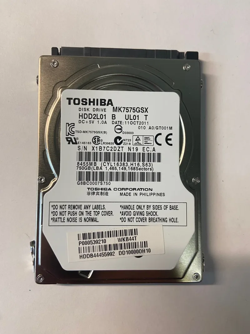 A000001910 - Toshiba 40GB 5400RPM SATA 1.5GB/s 2.5-inch Hard Disk Drive
