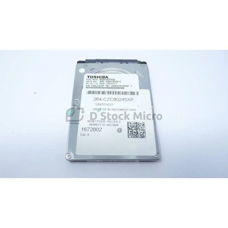 A000039630 - Toshiba 250GB 5400RPM SATA 3GB/s 2.5-inch Hard Disk Drive