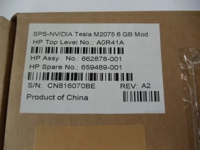 A0R41A - HP nVidia Tesla M2075 6GB Gpu Video Card