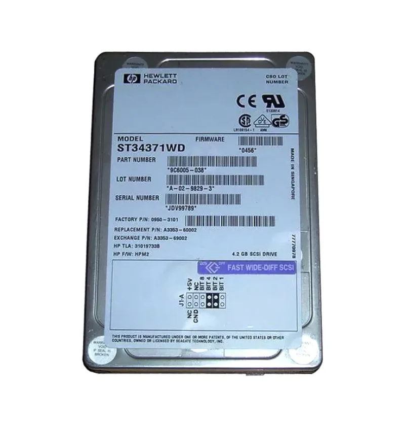 A3353600021 - HP 4GB 7200RPM Fast Wide SCSI 3.5-inch Hard Drive