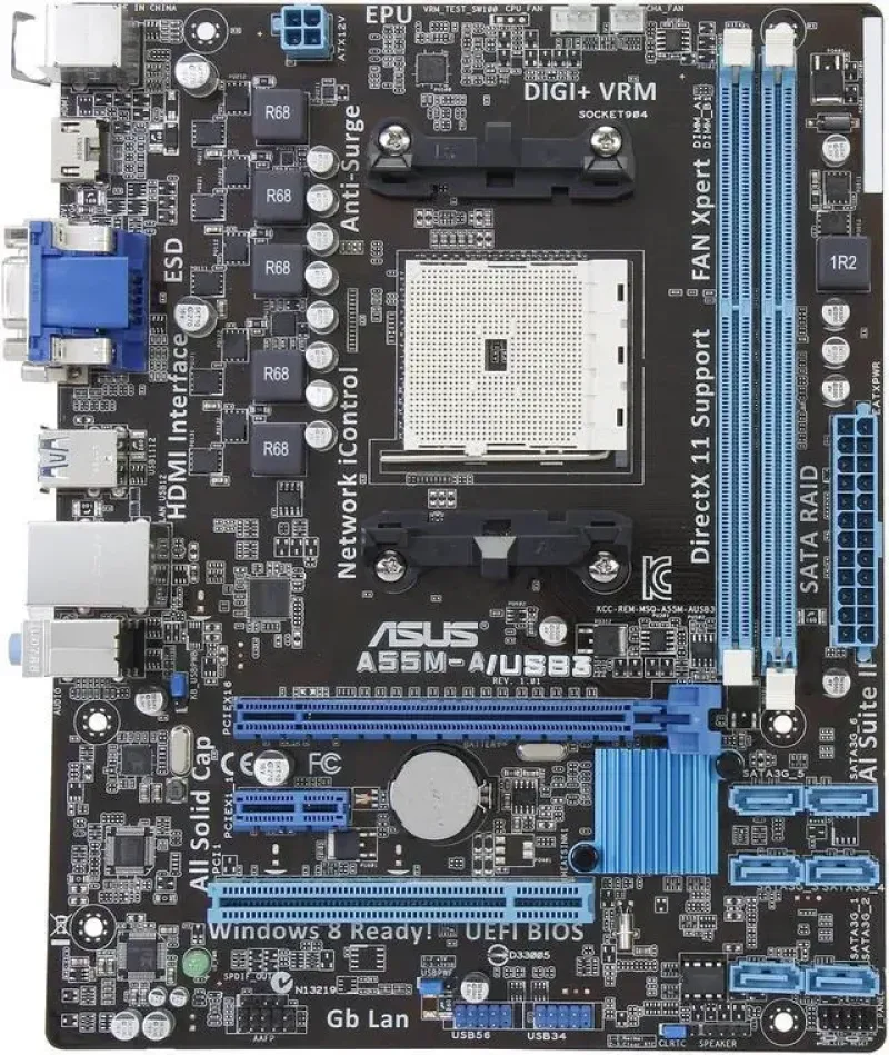 ASUS A55M-A/USB3-DDO A55m-a/usb3 Fm2 Amd A55 Hudson D2 HDmi Usb 3.0 Uatx Usb 3 Motherboard