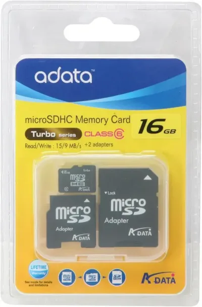 ADA-AUSDH16GCL6-RM2 - ADATA 16GB Class 6 microSDHC Flash Memory Card