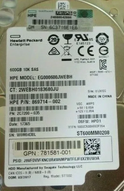 AG872B - HP 600GB 15000RPM Fiber Channel Hot Plug 3.5-inch Hard Drive