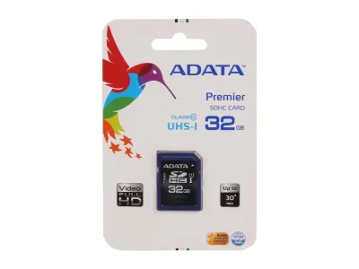 ASDH32GUICL10-R - ADATA Premier 32GB Class 10 SDHC UHS-I Flash Memory Card