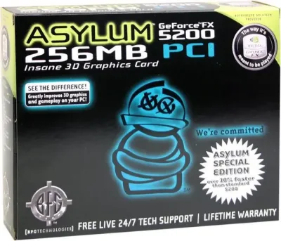 ASLM52256P - BFG GeForce FX 5200 256MB 128-Bit DDR PCI Video Graphics Card