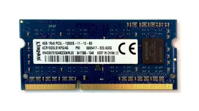Kingston ASU16D3LS1KFG/4G 4GB DDR3-1600MHz PC3-12800 non-ECC Unbuffered CL11 204-Pin SoDimm 1.35V Low Voltage Single Rank Memory Module