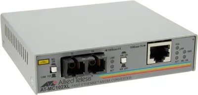 AT-MC102XL - Allied Telesis 100Base-TX to 100Base-FX (SC) Standalone Media Converter