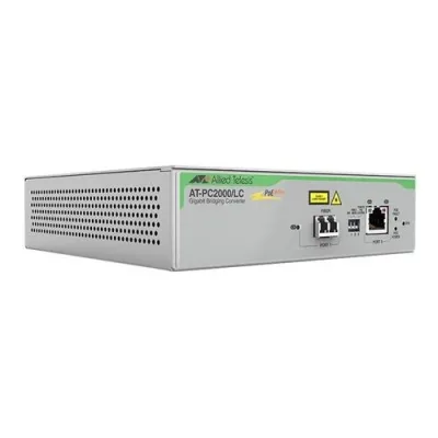 Allied AT-PC2000/LC-90 Telesis 1000T PoE+ to 1000SX LC Media Converter TAA