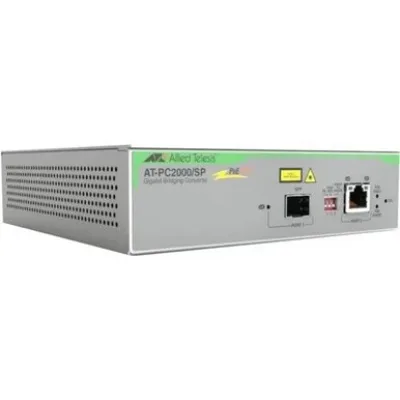 Allied AT-PC2000/SP-90 Telesis 1000T PoE+ to 1000X SFP Media Converter