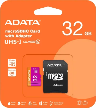 AUSDH32GUICL10-RA1 - ADATA Premier 32GB Class 10 microSDHC UHS-I Flash Memory Card