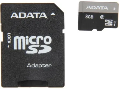 AUSDH8GUICL10-R - ADATA Premier 8GB Class 10 microSDHC UHS-I Flash Memory Card