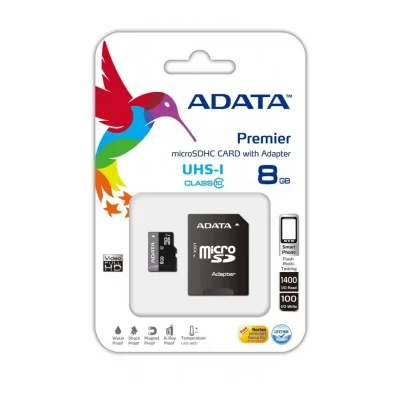 AUSDH8GUICL10-RA1 - ADATA Premier 8GB Class 10 microSDHC UHS-I Flash Memory Card