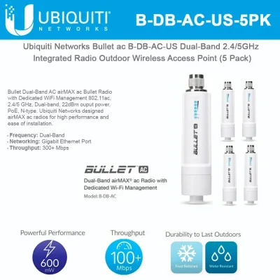 B-DB-AC-US - Ubiquiti Bullet Dual-Band airMAX├âΓÇÜ├é┬« AC Radio with Dedicated Wi-Fi Management