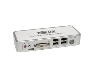 B004-DUA2-K-R - Tripp-Lite 2-Port Compact DVI/USB KVM Switch with Audio Support