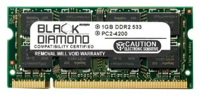 BD1G533MDN98 - Black Diamond 1GB DDR2-533 MHz PC2-4200 non-ECC Unbuffered CL4 200-Pin SODIMM 1.8V 2Rx8 Memory Module
