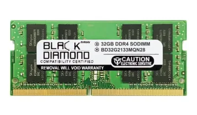 BD32G2133MQN28 - Black Diamond 32GB DDR4-2133 MHz non-ECC UnbufferedCL15 260-pin SODIMM 1.2V 2Rx8 Memory Module