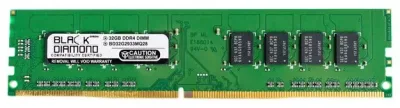 BD32G2933MQ28 - Black Diamond 32GB DDR4-2933 MHz PC4-23400 ECC CL21 288-Pin DIMM 1.2V 2Rx8 Memory Module