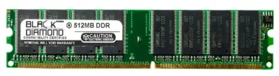 BD512M400M07 - Black Diamond 512MB DDR-400 MHz PC-3200 ECC CL3 184-pin DIMM 2.5V 2Rx8 Memory Module