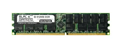 BD512M400MER07 - Black Diamond 512MB DDR-400 MHz PC-3200 ECC CL3 184-pin RDIMM 2.5V 2Rx8 Memory Module