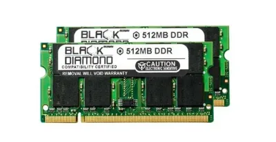 BD512MX2266MN07 - Black Diamond 1GB Kit (2 x 512MB) DDR-266 MHz PC-2100 non-ECC Unbuffered CL2.5 200-Pin SODIMM 2.5V 2Rx8 Memory Module