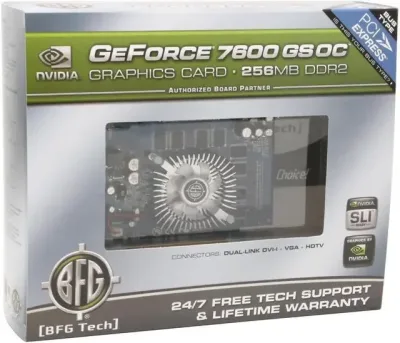 BFGW76256GSOCEP - BFG GeForce 7600 GS 256MB 128-Bit GDDR2 PCI Express x16 SLI Support Video Graphics Card