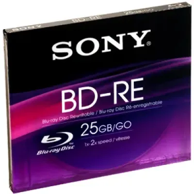 BNE25RH - Sony BNE25RH Blu-ray Rewritable Media - BD-RE - 2x - 25 GB - 1 Pack Jewel Case - 120mm