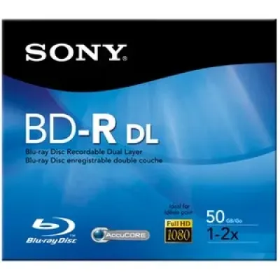 BNR50RH - Sony 2x BD-R Dual Layer Media - 50GB - 120mm Standard