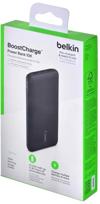 BPB011BTBK - Belkin Boost Charge 10000mAh 15-Watts USB A C Power Bank Blank