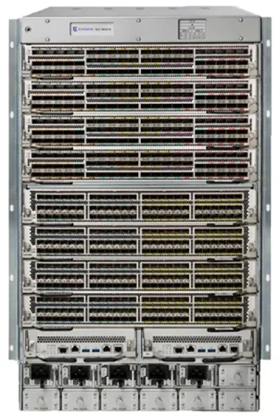 BR-SLX9850-8-BND-AC - Extreme Networks ExtremeRouting SLX 9850 eight-slot chassis with one management module, five switch fabric modules, four 3,000 W AC power supplies, three fan modules, and accessory kit