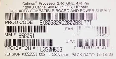 BXM80526B750128 - Intel Celeron 750MHz 100MHz FSB 128KB L2 Cache Socket 495 Notebook Processor
