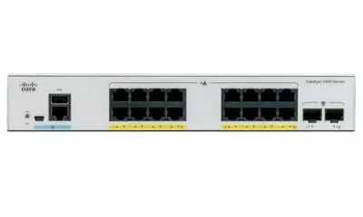 C1000-16P-E-2G-L - Cisco Catalyst 1000-16FP POE+ 16 x Ports 10/100/1000BASE-T + 2 x SFP Layer 2 Managed Gigabit Ethernet Network Switch