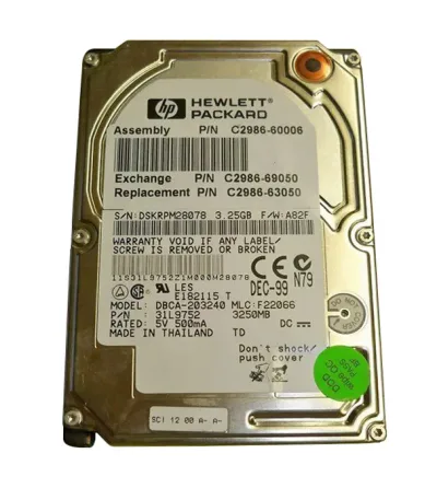 C2986-60005 - HP 5GB 4200RPM IDE 2.5-inch Internal Printer Hard Drive for LaserJet for 8550 / 8500