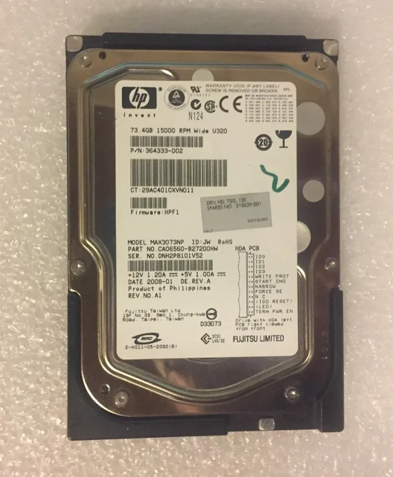 HP C3643A/4C0 4.3GB 7200RPM Fast SCSI 1MB Cache 3.5-inch Hard Drive