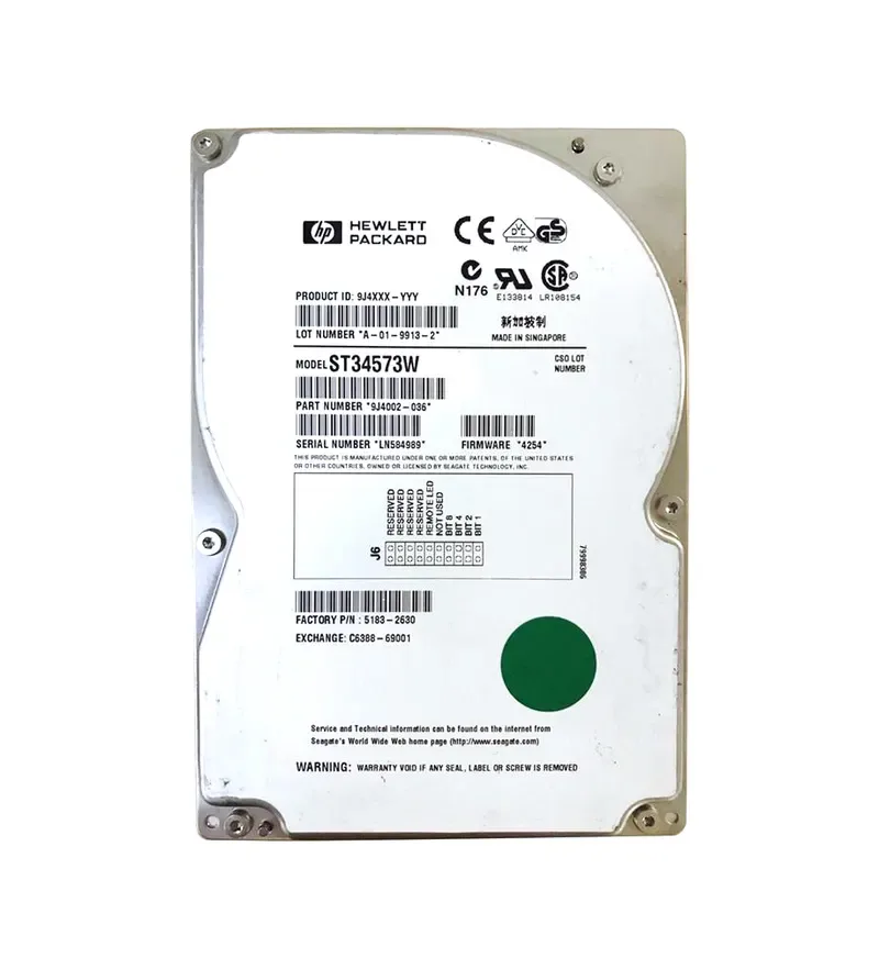 C6388-69001 - HP 4GB 7200RPM Ultra Wide SCSI 3.5-inch Hard Drive
