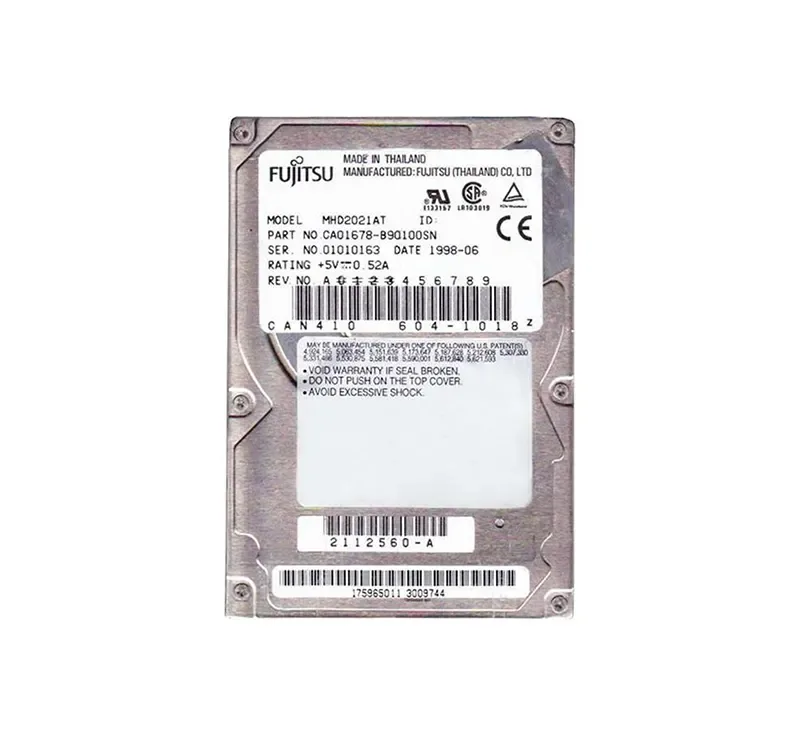 CA01678-B90100SN - Fujitsu Mobile 2.16GB 4000RPM ATA-33 512KB Cache 2.5-inch Hard Drive