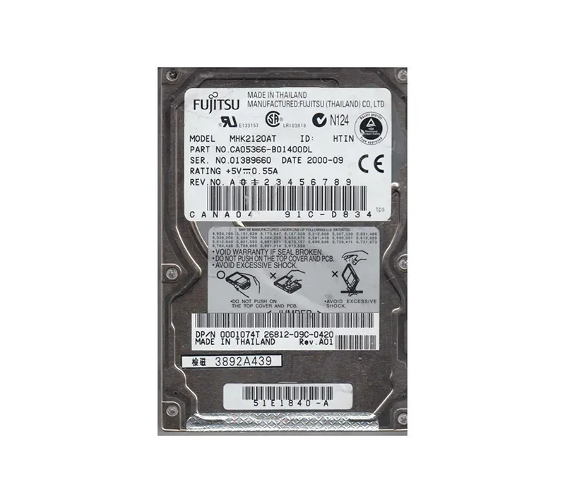 CA05366-B01400DL - Fujitsu Mobile 12GB 4200RPM ATA-66 512KB Cache 2.5-inch Hard Drive