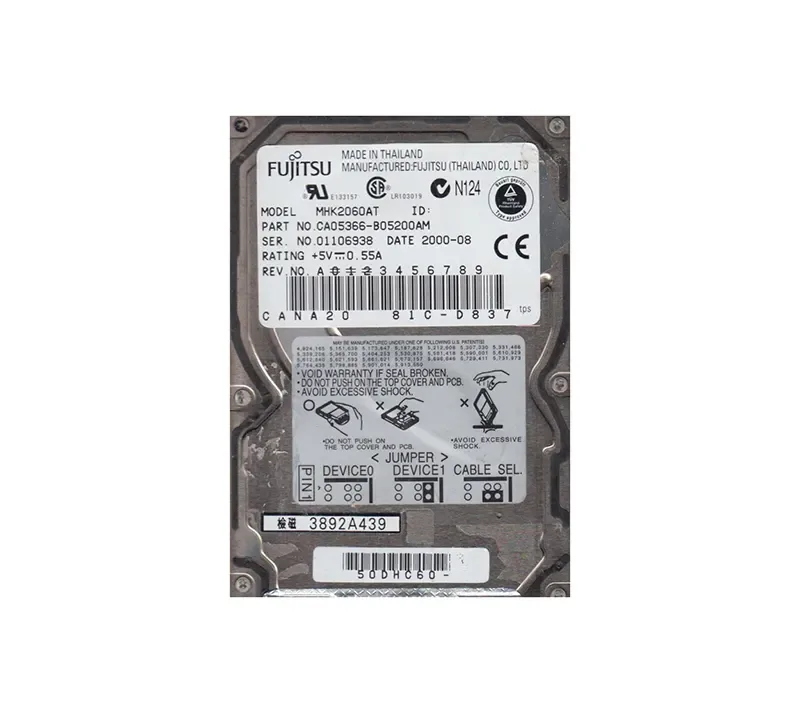 CA05366-B05200AM - Fujitsu Mobile 6GB 4200RPM ATA-66 512KB Cache 2.5-inch Hard Drive