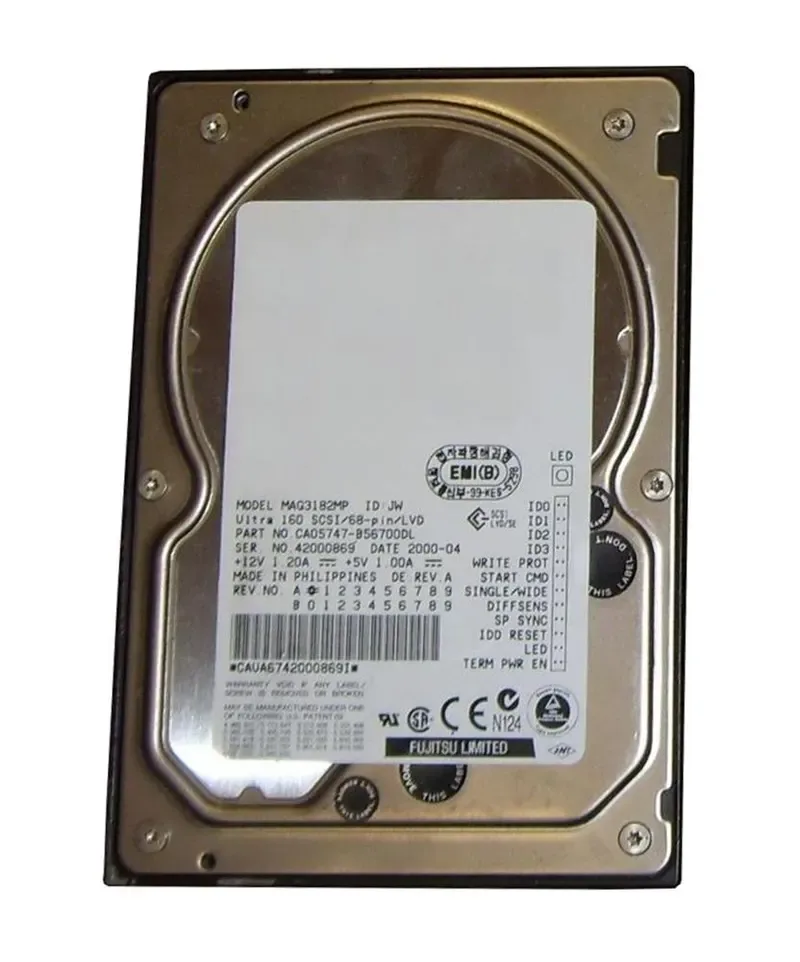CA05747-B56700DL - Fujitsu 18GB 10000RPM Ultra2 Wide SCSI 3.5-inch Hard Drive