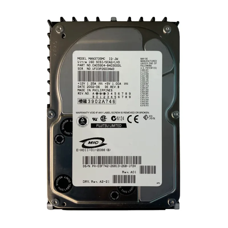 CA05904-B40300DL - Fujitsu Enterprise 73.5GB 10000RPM Ultra-160 SCSI 80-Pin 8MB Cache 3.5-inch Hard Disk Drive
