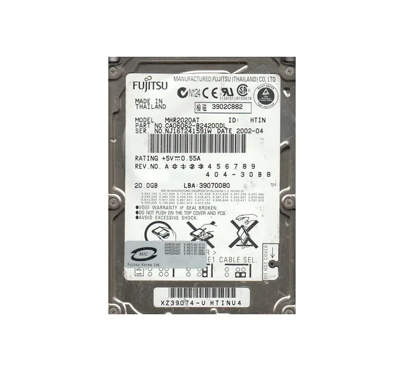 CA06062-B24200DL - Fujitsu Mobile 20GB 4200RPM ATA-100 2MB Cache 2.5-inch Hard Drive