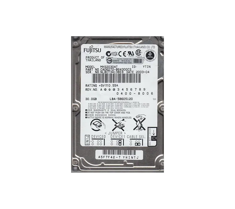 CA06272-B64300C3 - Fujitsu Mobile 30GB 4200RPM ATA-100 2MB Cache 2.5-inch Hard Drive