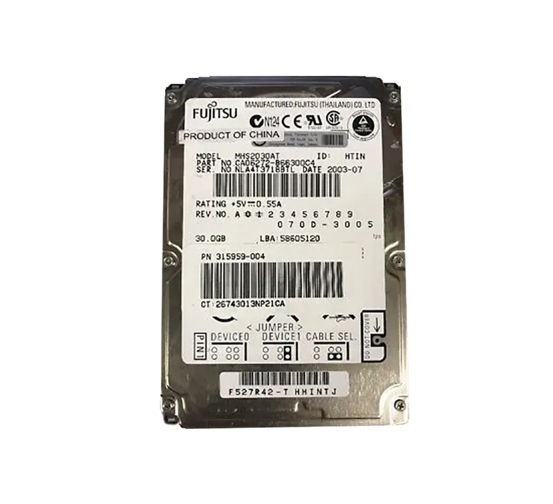 CA06272-B66300C4 - Fujitsu Mobile 30GB 4200RPM ATA-100 2MB Cache 2.5-inch Hard Drive