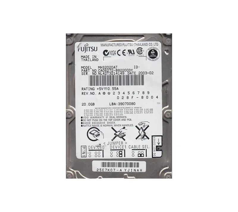 CA06272-B82200DY - Fujitsu Mobile 20GB 4200RPM ATA-100 2MB Cache 2.5-inch Hard Drive